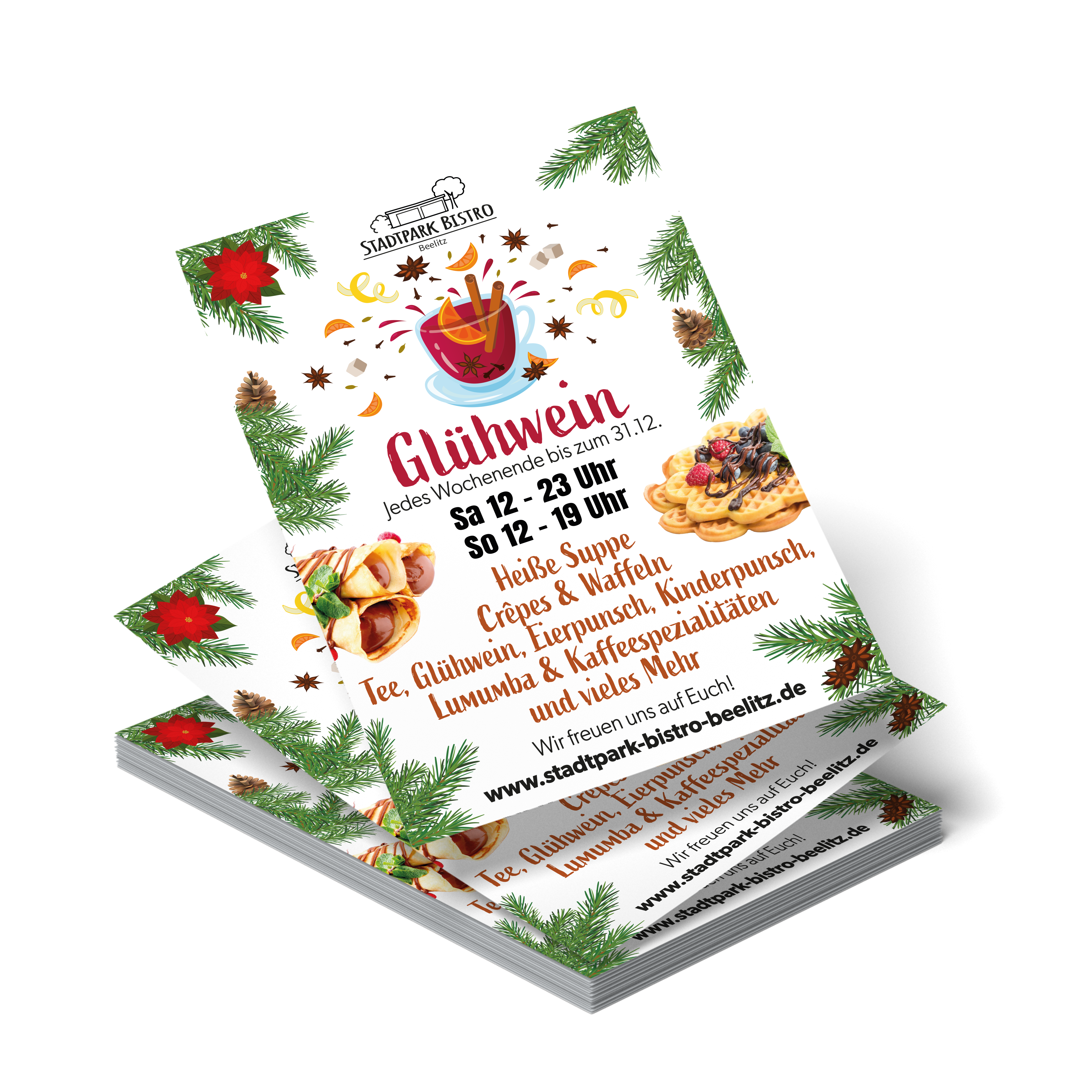 Glühwein Flyer Stadtpark Bistro