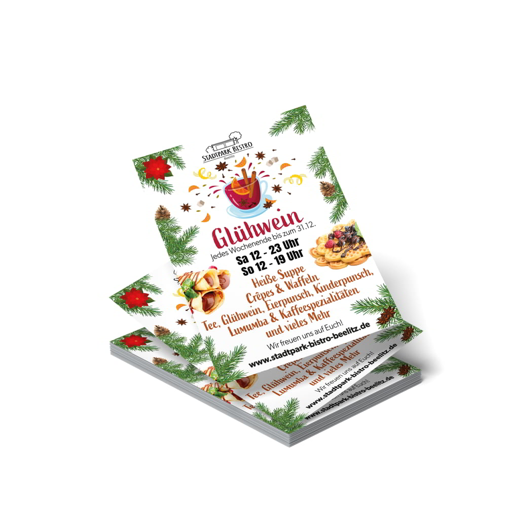 Glühwein Flyer Stadtpark Bistro